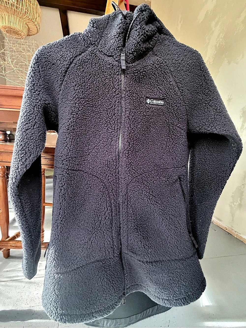 Columbia Benton Springs II Long Hoodie Sherpa Jacket Black
